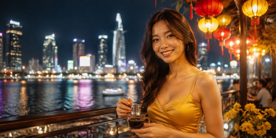 Người dùng tại TP.HCM kiểm tra ưu đãi tiền thưởng casino trên điện thoại trong quán cà phê