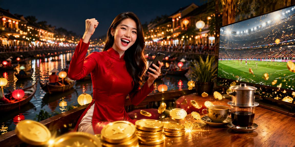 Người chơi tại Hội An đăng ký tài khoản và nhận thưởng trong trang phục áo dài